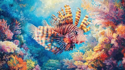 Colorful underwater coral reef scene