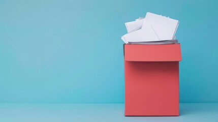 Conceptual image of a suggestion box filled with stakeholder feedback forms