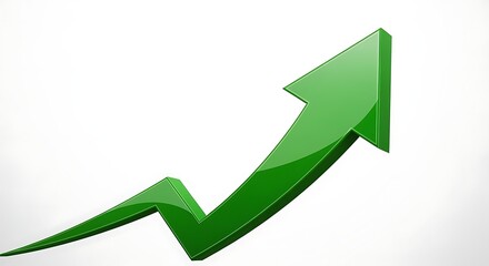 Green Arrow Rising Up Symbolizing Growth and Success