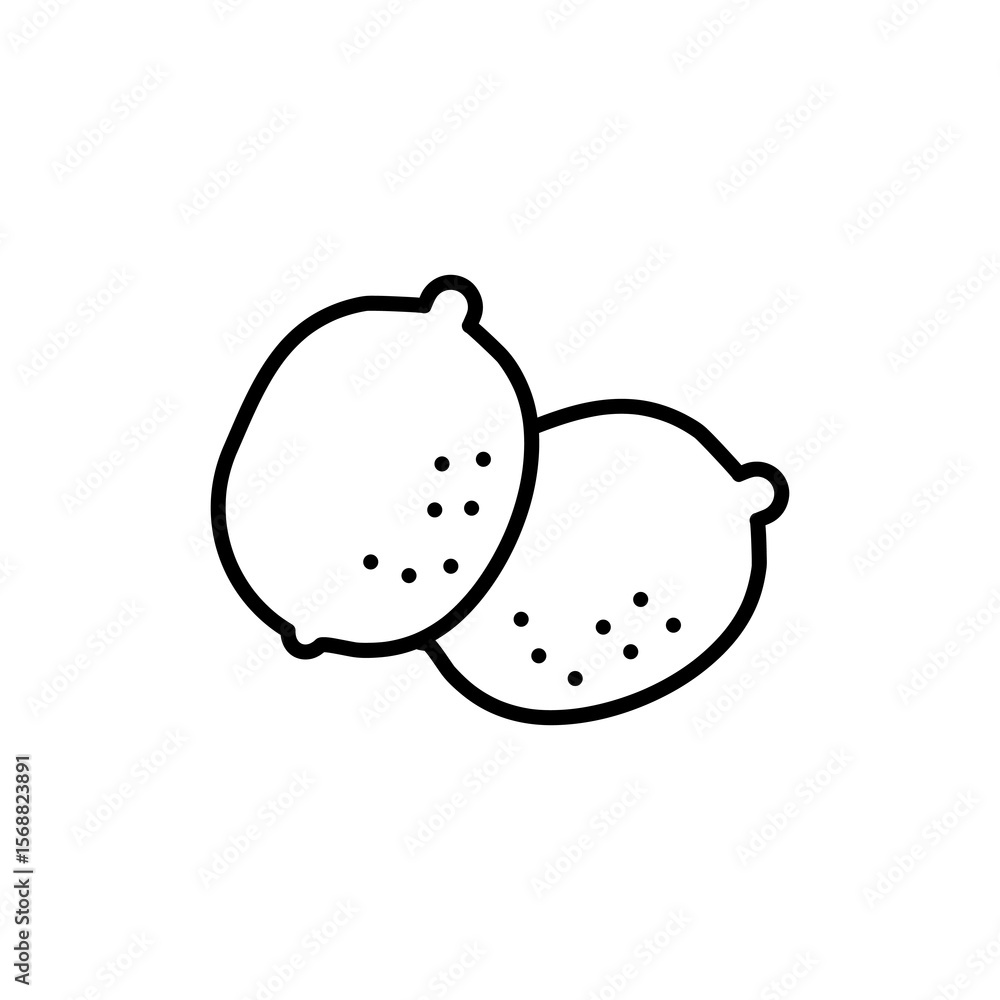 Poster lemon icon isolated sign symbol vector, flat black linear illustration for web and app..eps