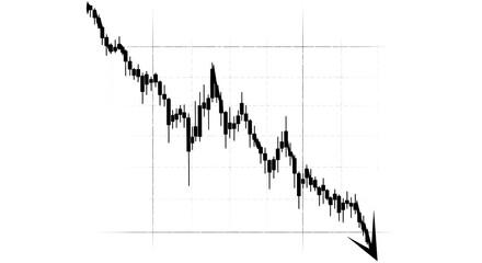 Downward Trend Graph with Arrow Showing Decline