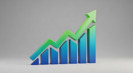 Rising Graph with Arrow Shows Business Growth and Success