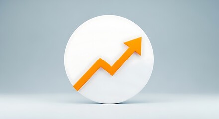 Rising Arrow on Circle Representing Growth and Positive Trend