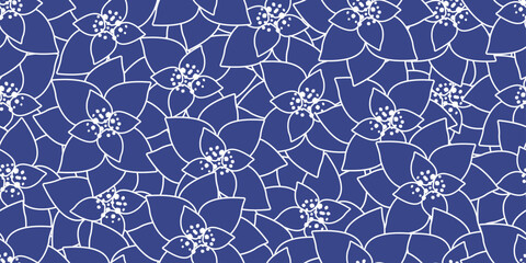 Blue flowers, seamless patterns with floral for fabric, textiles, clothing, wrapping paper, cover, banner, home decor, abstract backgrounds. Vector illustration.