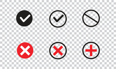Check and X Marks in Squares for User Interface Design