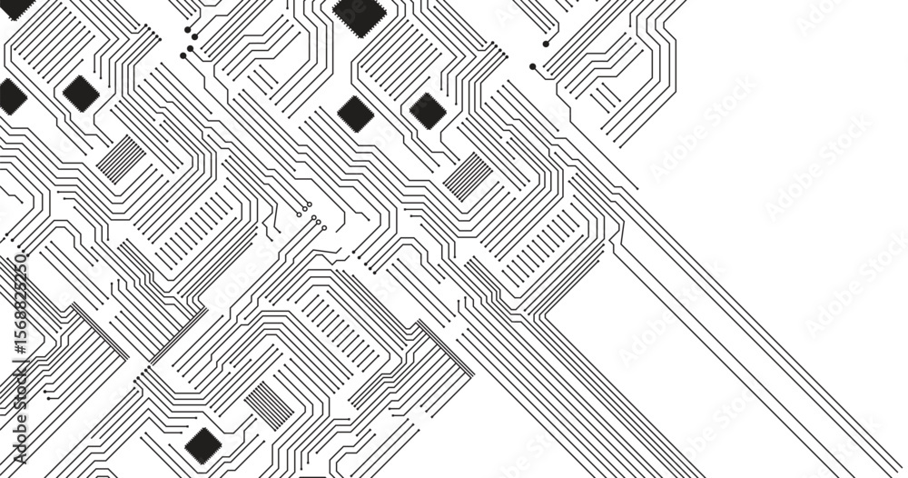 Poster High tech technology geometric and connection system background with digital data abstract. 