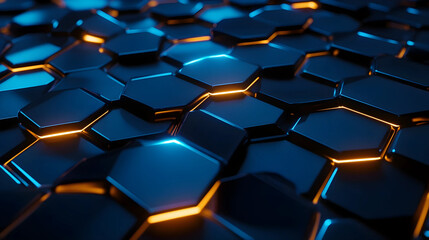 Obraz premium Abstract background hexagon pattern with glowing light