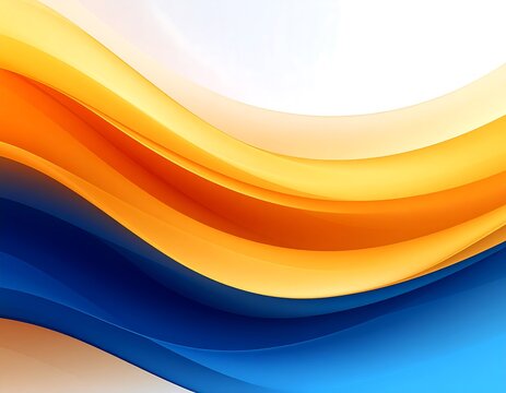 Abstract waves of orange and blue