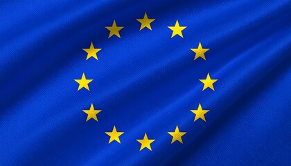 European Union flag, rippled fabric