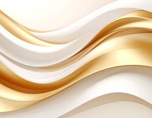 Abstract wavy gold and white design
