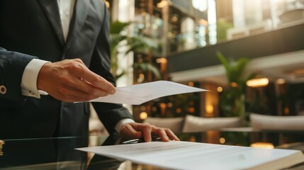 A hotel concierge arranging a special request for a guest.