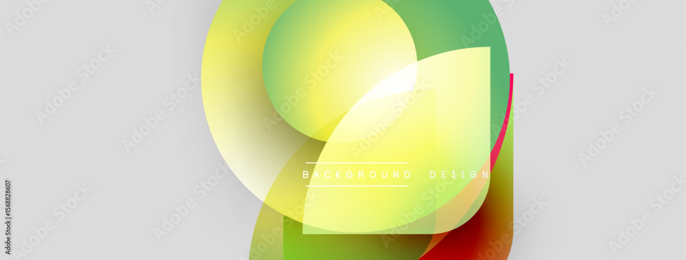 Poster abstract colorful shapes overlap. gradient hues create dynamic visual effect. modern design element 