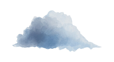 Watercolor cloud, isolated on white