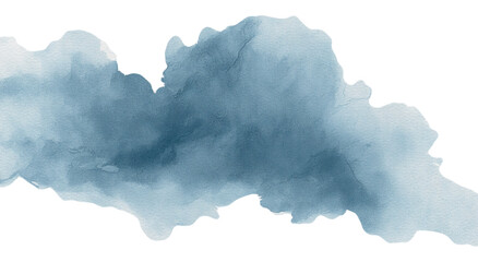 Blue watercolor splash on white background Abstract painted texture