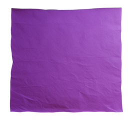 Bright blank purple crumpled paper isolated on transparent background