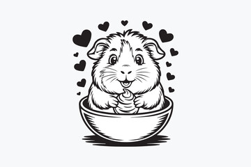 cute guinea pig illustration Vector