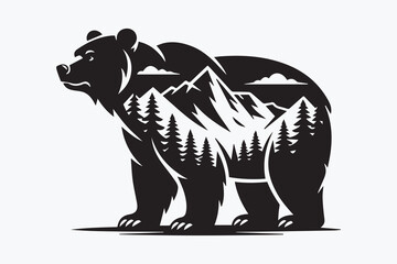 mountain landscape beer illustration Vector