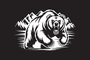 mountain landscape beer illustration Vector