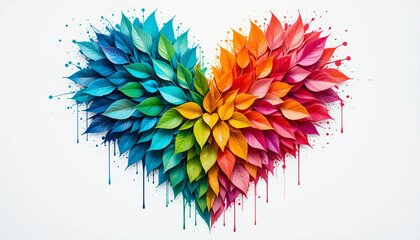 Fototapeta premium Watercolor heart of flowers -Generative Ai new 