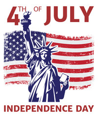 fourth of july independence day statue t-shirt design © MDRUHUL