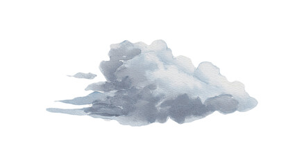 Watercolor cloud on a white background, element for design