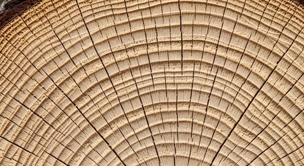 Detailed Close-up of a Tree Trunk Cross-Section