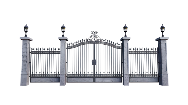 Steel Gate isolate on transparency background