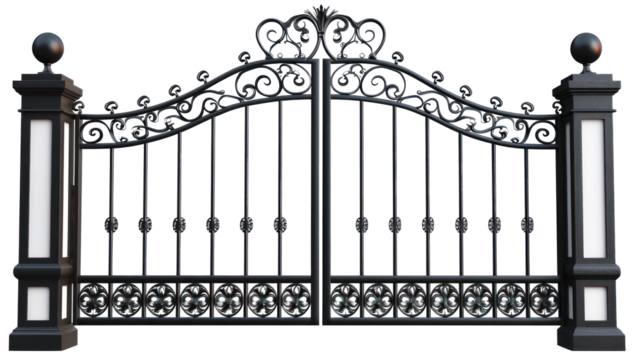 Driveway Gates isolate on transparency background