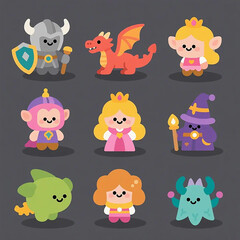 Cute Cartoon Emoji Characters with Various Expressions