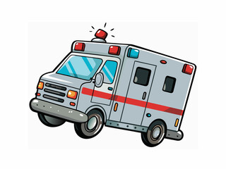 ambulance car isolated on white background