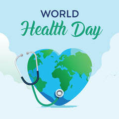 world health day illustration with heart shaped vector