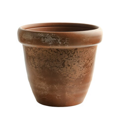 Empty flower pot front view isolate on transparency background