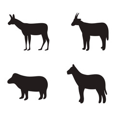 black silhouettes of animals