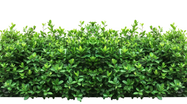 Green bush hedge isolate on transparency background