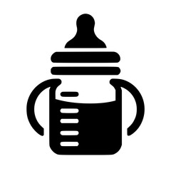 Baby Bottle Silhouette Icon – Minimalist Black SVG Clipart