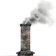 a Chimney and Smoke isolate on transparency background