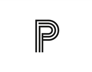 Bold, stylized letter P