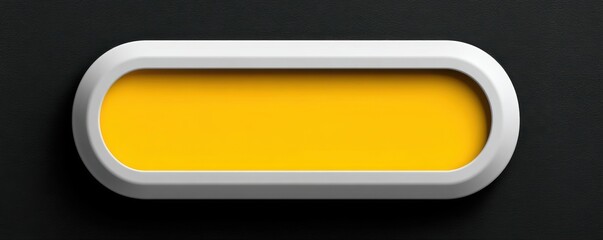Obraz premium Oval yellow and white button design on dark textured background