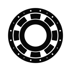 Black and White Illustration of a Bearing or Gear Component