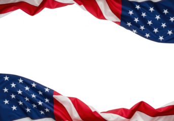 American flag border isolated on transparent background