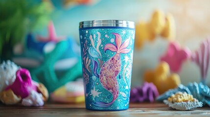 Colorful insulated tumbler with pastel design
