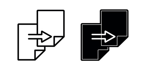 document share icon. copy document  share. file transfer png and vector illustration on transparent background