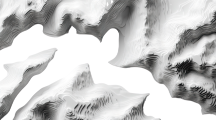 Abstract Mountain Range Silhouette: A minimalist grayscale image showcasing the silhouette of a mountain range, creating a striking contrast and a sense of depth and mystery.