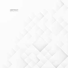 Abstract 3d modern square background. White and grey geometric pattern texture. vector art illustration