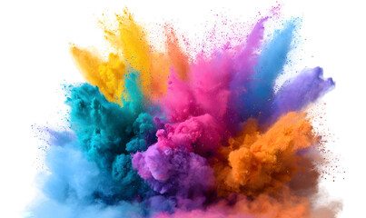 Isolated Color Powder Explosion PNG Art