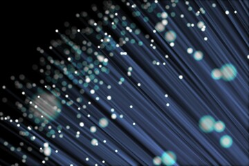 Digitally generated image of blue fiber optics
