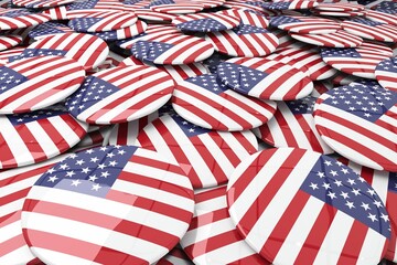 Badges with american flag