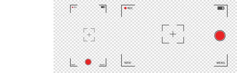 Camera viewfinder with camcorder screen and recording mode
