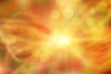 Abstract vector design showing white-yellow flare radiating in swirling orange gold gradients