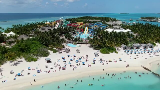 Aerial View of CocoCay Island, Bahamas &ndash; Tropical Cruise Destination 4K